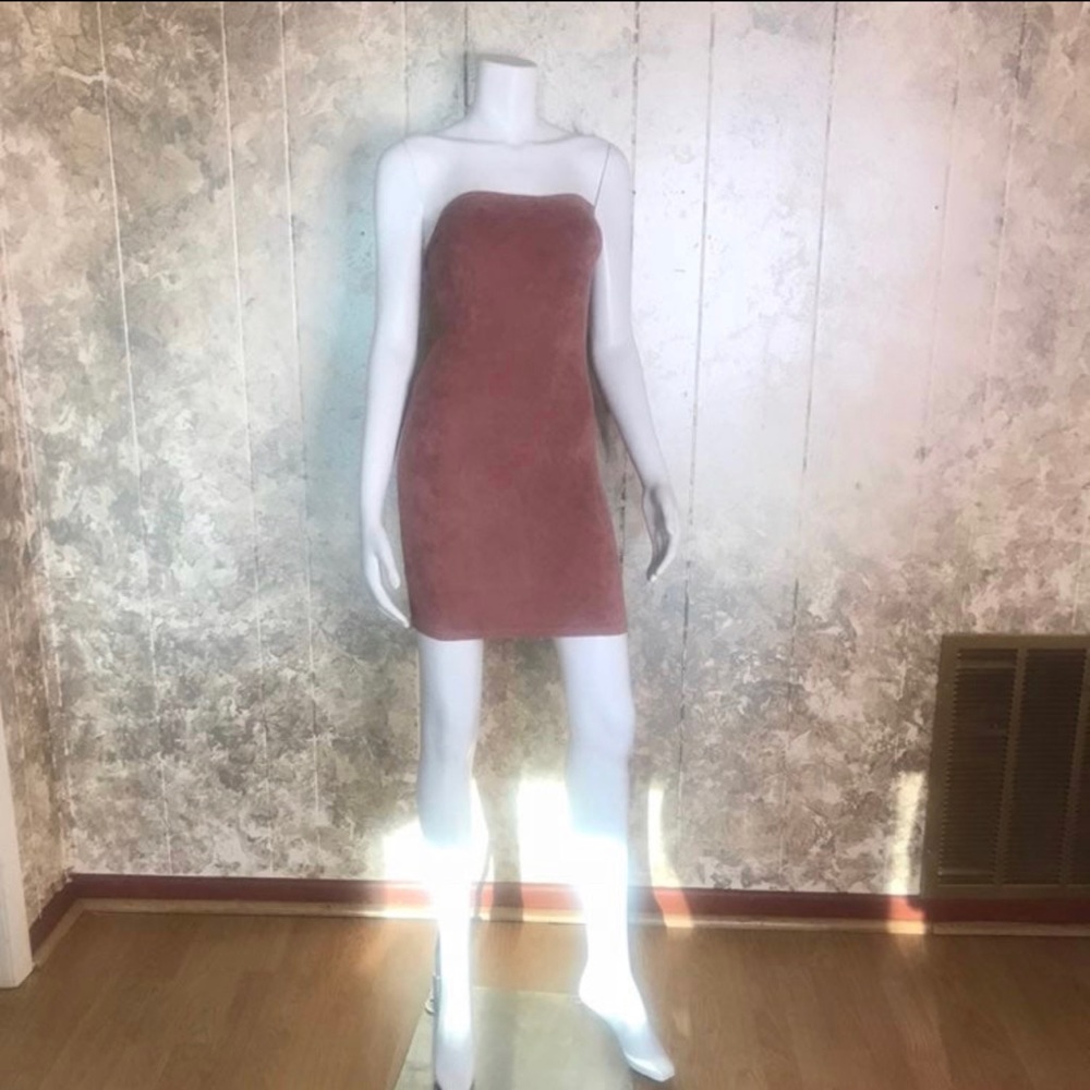 Faux Suede Mini Dress